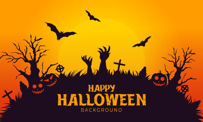 Happy Halloween illustration poster design background decorative