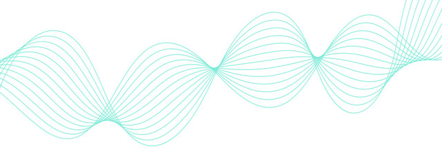 Minimalist Abstract Wavy Line Design – Dynamic Fluid Background with Teal Gradient for Modern Art, Technology, and Motion Graphics. Science frequency gradient lines with blue