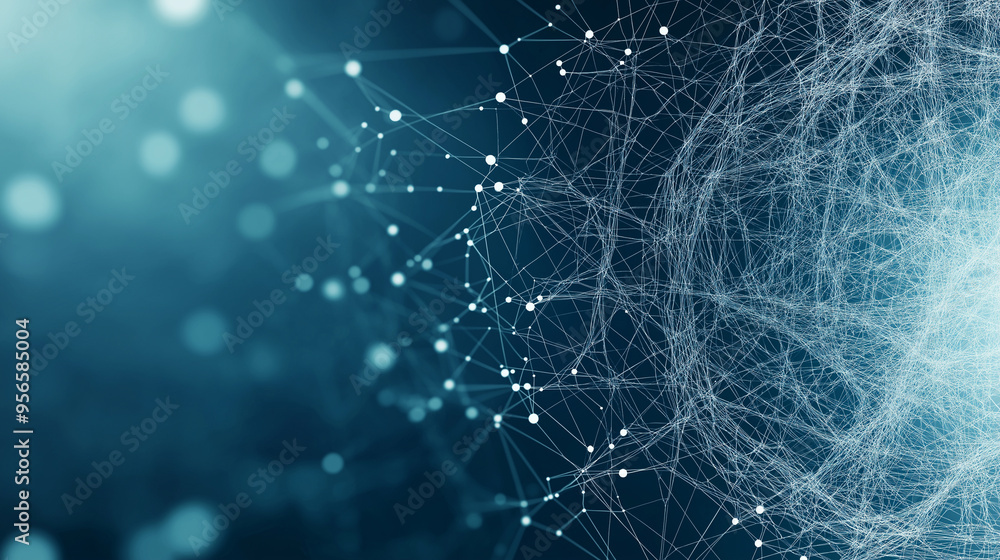 Poster a mesmerizing abstract wireframe futuristic dark blue background, featuring dynamic shapes and vibra