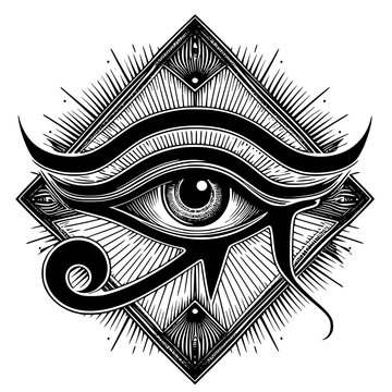 Eye of horus Vector art isolated on white, 