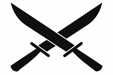 
knife silhouette vector, Crossed swords icon
