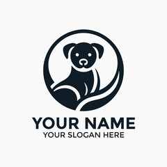 A creative dog minimal elegant logo design vector silhouette, symbol design for business