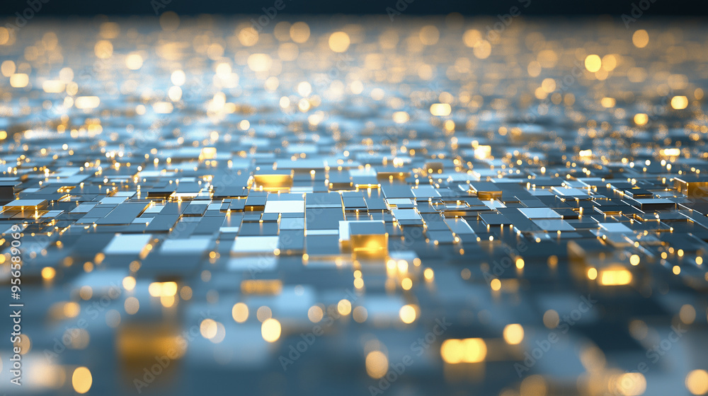 Poster abstract structures of illuminated cubes