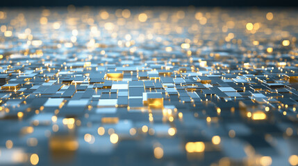 Fototapeta premium Abstract structures of illuminated cubes 