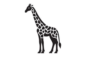 Modern Black Giraffe Silhouette Vector Illustration
