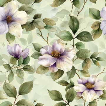 Seamless beautiful spring flowers pattern background
