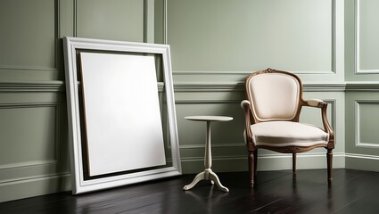 Modern Frame Poster Mockup Set in a Stylish Living Room Interior – Perfect for Showcasing Artwork and Ideal for Microstock and Design Portfolios