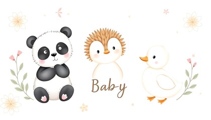 Obraz premium Happy Tails: Joyful Animal Cards for Young Hearts