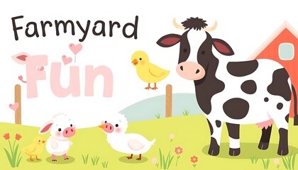 Farmyard Fun: Adorable Farm Animals for Kids' Cards