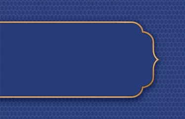 Banner with golden frame. Luxury oriental style patterned background with gold frame © Nadezda Kostina
