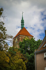 Old town of Gdansk - Poland with beautiful churchs, city hall building and colourful historical streets