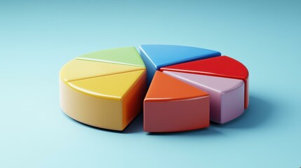 Obraz premium Colorful 3D Pie Chart for Business Data Visualization