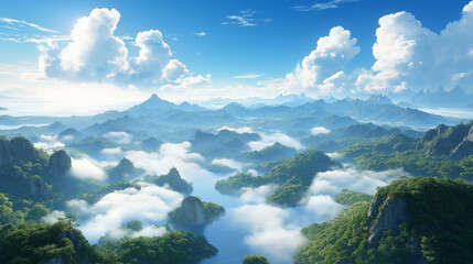 Fototapeta premium Chinese style fantasy scenes