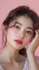Fototapeta premium Portrait of a Young Woman with a Soft Gaze