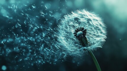 Dandelion Seeds Blowing in the Wind - Nature Photography
