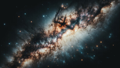 Obraz premium A galaxy with a long, thin line of stars