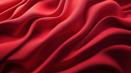 Red Fabric Texture Background - Abstract Smooth Silk Material