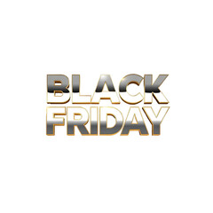 Black Friday Sale 3d word on transparent background. 3d render.