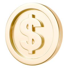 Golden coin. Golden money. 3d rendering