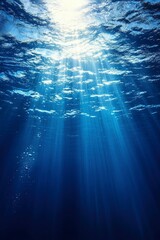 Underwater Sunlight Beams and Air Bubbles