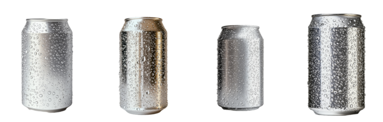 An aluminum soda can with water drops isolated on white is 330 ml in size
