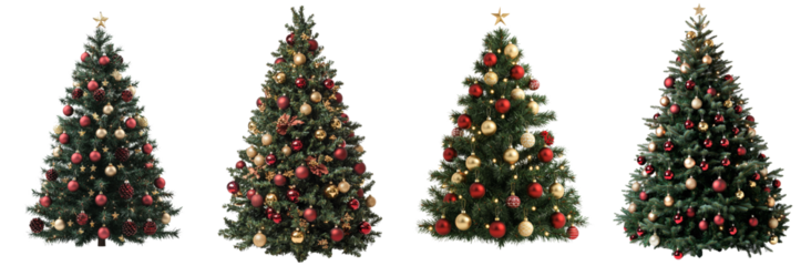 Decorative Christbaum with red berries, arrows, and stars