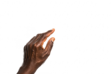 Elderly African Hand Touching Isolated Transparent Background