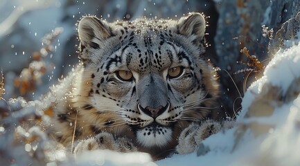 Obraz premium Snow Leopard Close Up.