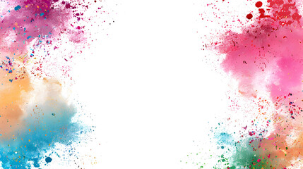 Obraz premium launched colorful powder over space of colorful rainbow in the background
