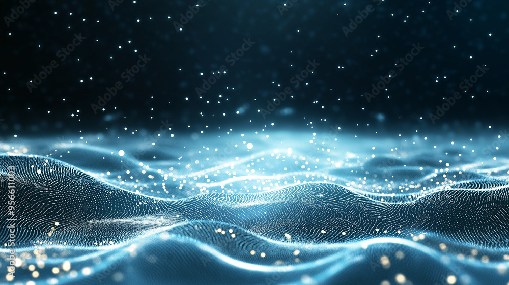 Poster futuristic point wave. abstract background with a dynamic wave. connecting background. abstract wave