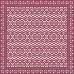 Obraz premium Hijab scarf flower abstract pattern.Ethnic geometric ornament with frame motif border hijab pattern.Design for fabric,print,scarves,shawl,kerchief,bandana,clothing,pareo,pillows,tablecloth,decoration.