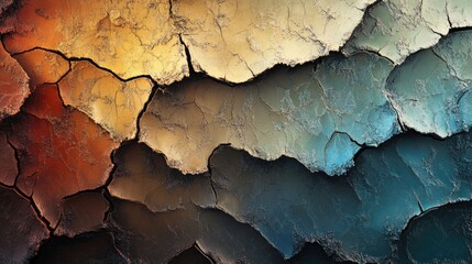 Fototapeta premium Abstract Cracked Surface with Multicolored Tones