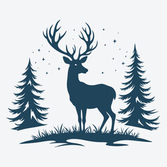 Winter Christmas Scene Vector Illustration