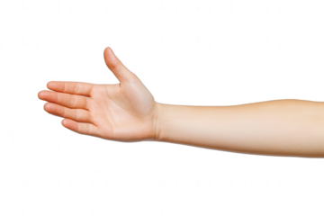 Outstretched Hand Gesture on Transparent Background for Business and Communication Concepts