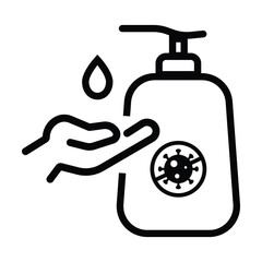 Hand sanitizer icon vector on white background