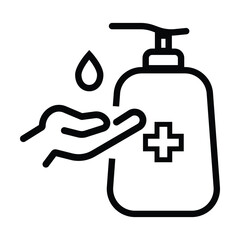 Fototapeta premium Washing hand with sanitizer icon vector on white background