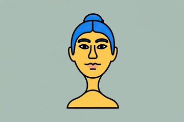 Balanced Visage: A Calm and Poised Emoticon Illustration