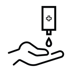 Alcohol for hands disinfection icon