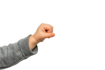 Isolated Child's Fist Gesture for Empowerment and Strength Concepts
