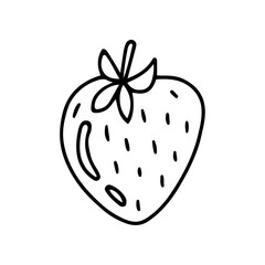 Strawberry in doodle style, vector illustration