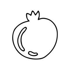 Pomegranate in doodle style, vector illustration