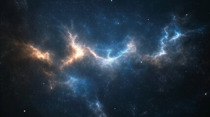 Fototapeta premium Cosmic Dreamscape Abstract Illustration of Galaxy and Nebula Under Starry Night Sky