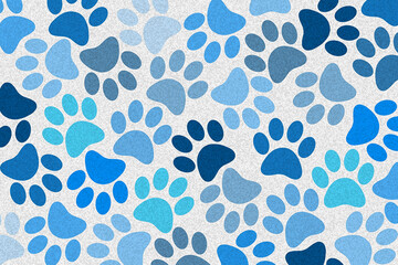 Fototapeta premium Dog cat paws background. Art pet.