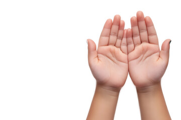 Obraz premium Child's Open Hands Isolated Transparent Background for Charity and Care Concepts