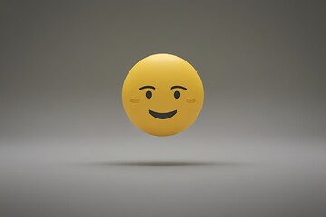 Fototapeta premium Minimalistic Yellow Emoticon with Composed Countenance and Tranquil Expression