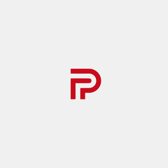 Letter P icon logo flat vector design