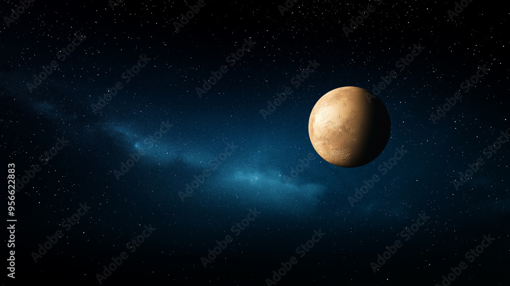 Poster red planet in outer space