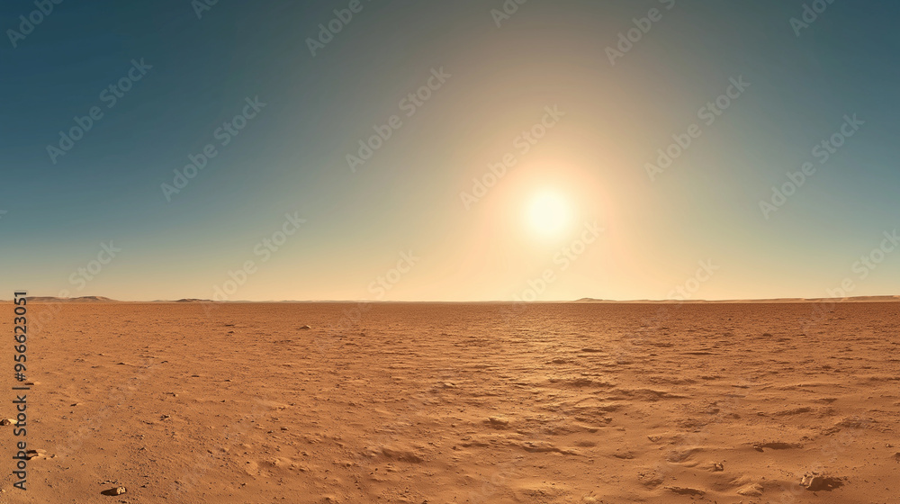 Poster red planet mars surface. exploration and expedition on red planet. elements of this image furnished