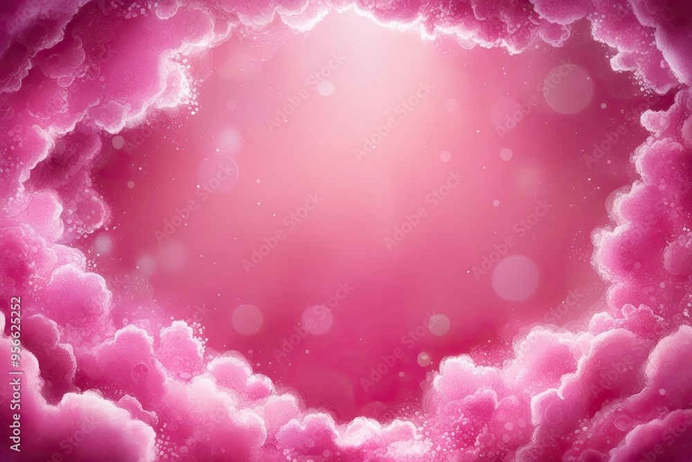 Poster dreamy pink abstract background with playful patterns and soft lighting effects