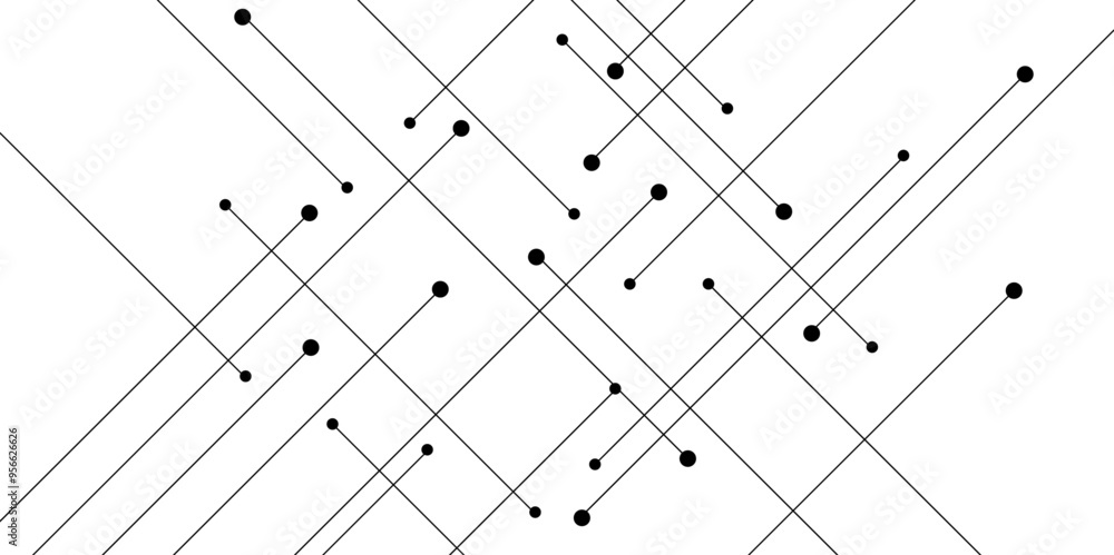 Leinwandbilder abstract connecting dots and lines with geometric background. geometric plexus structure cybernetic 